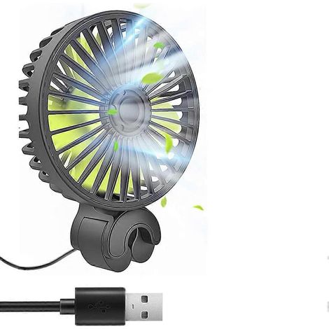 Autolüfter, USB-Lüfter für die Rückbank, 3 Geschwindigkeitsstufen, zum Anclipsen, für Auto, LKW, Transporter, SUV, Wohnmobil, Boot, Bus (1/5)