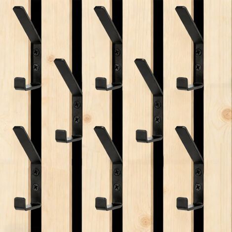 Lot de 8 panneaux acoustiques muraux - Crochets pour panneaux acoustiques - Double crochet - En aluminium - Noir - 13 mm (1/5)