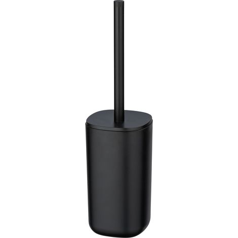 Kosmetikeimer WENKO Davos Noir 4 pièces poubelle 5L brosse WC set d'accessoires de salle de bain accessoires de salle de bain en plastique distributeur de savon salle de bain porte brosse à dents (1/5)