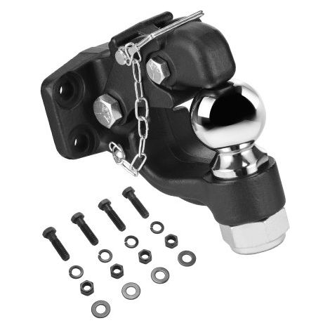 Gancho de Enganche, Capacidad de Remolque de 9070 kg, Bola de Enganche Combinada de 2-5/16 pulgadas con Kit de Montaje, para Anillos de Luneta de 2,5"-3", Revestimiento de Polvo Negro (1/5)