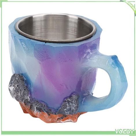 tasse à café en cristal minéral - FAFEICY - 320 ml - Multicolore - Résine & inox - Compatible lave-vaisselle (1/5)
