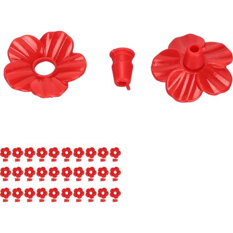 Set di 30 fiori multicolore – PLA – accessori per mangiatoia per colibrì – rosso