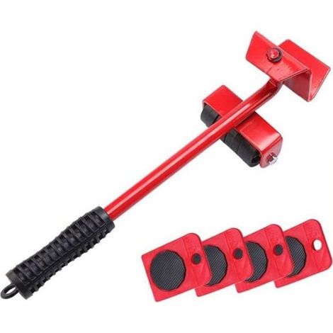 Kit de Déplacement de Meubles - Roulette Charge Lourde - Charge Max 150kg - 4 Roulettes - Tige de Levage (1/4)