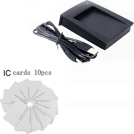 Lecteur de cartes à puce de bureau avec capteur de proximité 13,56 MHz, sans lecteur, interface USB pour le contrôle d'accès, lecteur de cartes à puce (10 circuits intégrés). (1/5)