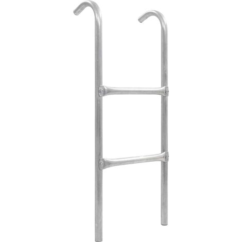 vidaXL Escalera de cama elástica de 2 peldaños acero plateado 72 cm (apto para 65 cm de alto) (1/5)