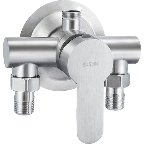 Miscelatore per acqua calda e fredda in acciaio inox 304, rubinetto doccia a vista, diametro tubi di ingresso e uscita DN15
