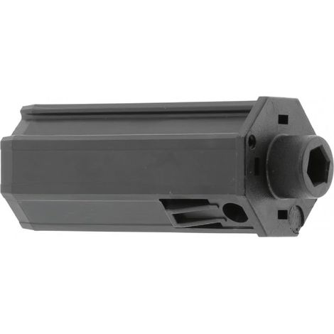 Embout de tube de volet roulant octogonal en PVC noir Fenêtre Sortie Baie vitrée Store, pour tube octogonal de 40 mm sortie 6 pans de 10 mm avec nez Ø 18 mm (1/2)