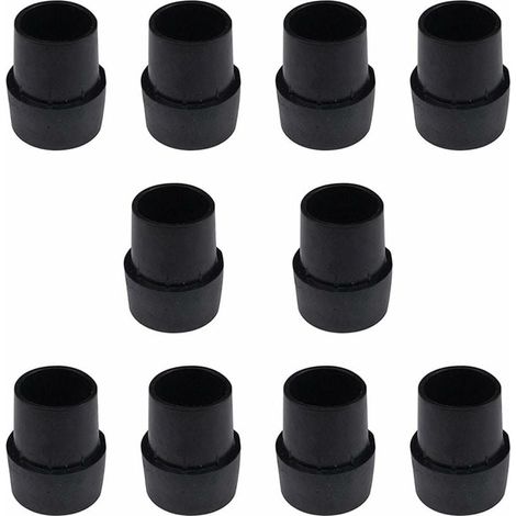 Paquete de 10 puntas para patas de trampolín, goma antideslizante, fácil de instalar, látex resistente para patas redondas de 2,5 cm, color negro (1/4)