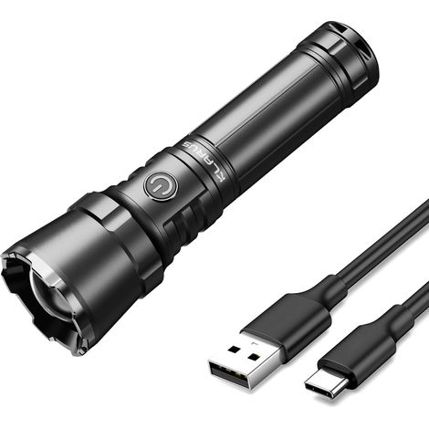 EP12 Lampe de poche super lumineuse, 750 m, 4000 mAh, rechargeable, 2000 lumens, étanche IPX6, pour promener le chien, camping, outil d'urgence (EP12) (1/5)