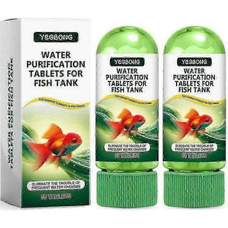 Comprimés de purification d'eau, 2 unités, écologiques et à action rapide, pour aquarium. (1/4)