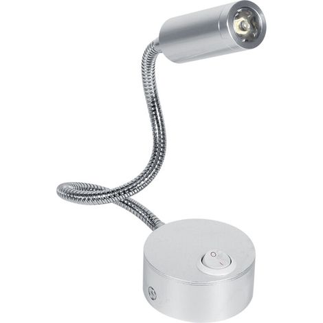 Lampe de lecture LED 3W blanc froid AC85-265V avec cou flexible et interrupteur ON/OFF pour étude et chevet (1/3)