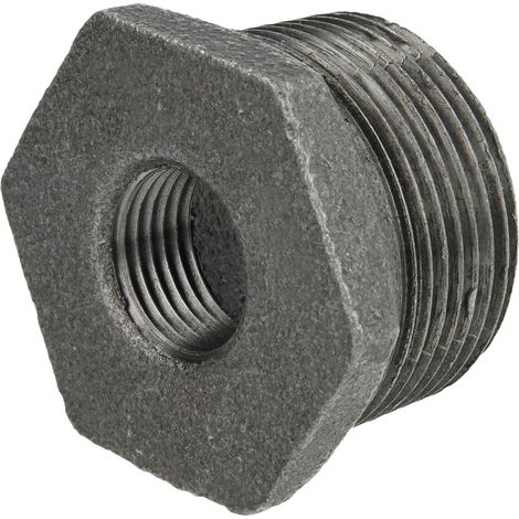 Raccord en fonte malléable noir réduction 1/4'' x 3/8'' FF/FM