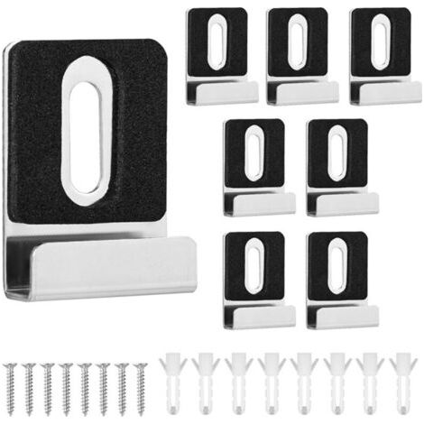 Kit de 12 cadres métalliques avec vis, crochets sans cadre et clips de fixation robustes pour tableaux d'affichage muraux (argent, 8 mm) (1/5)