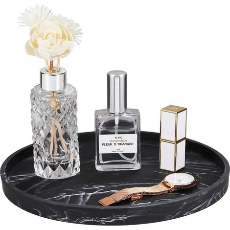 Runder Silikon-Ablagetablett, rutschfeste Aufbewahrungsschale für Bad, Schminktisch und Küchenarbeitsplatte, vielseitiger Organizer für Schmuck, Kosmetik und Küchenutensilien (1/5)