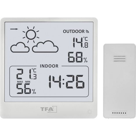 TFA Dostmann Funk-Wetterstation CLEO 35.1176.02 Station météo radiopilotée Prévisions météorologiques 12 à 24 heures No (1/4)