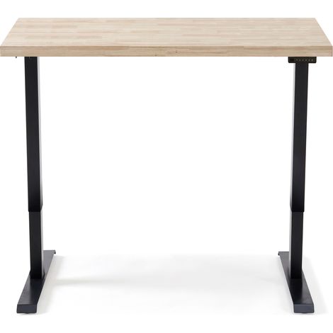 Support de bureau / table de bureau relevable motorisé 140 x 70 cm nordique / noir. (1/5)