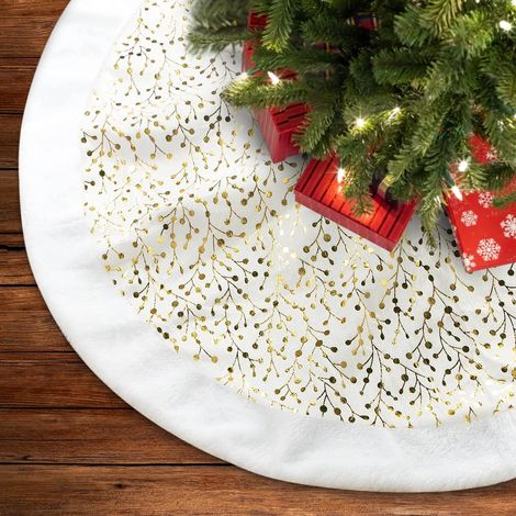Tapis de sapin de Noël 120 cm, décorations pour sapin de Noël, décoration intérieure (1/5)