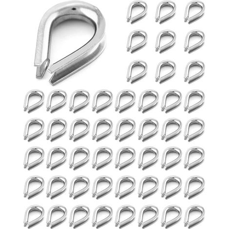 Cosses pour câbles métalliques 3mm en acier inoxydable 50 pièces Lefou (1/5)