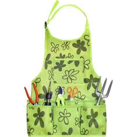 Tablier porte-outils vert ajustable pour le jardinage, la floriculture, la taille et les travaux manuels.-AquaForge (1/5)