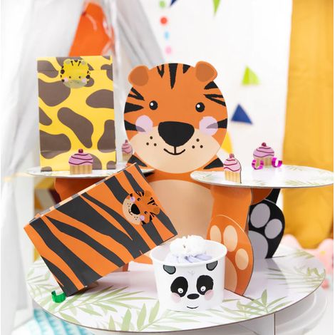 Bolsas de papel para dulces con diseño de animales del zoológico (4 unidades). (1/5)