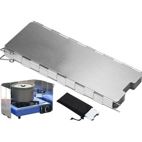 royaluxe -Pare-Vent Pliable en Alliage daluminium, 10 Plaques Pare-Vent de Camping pour Rechaud de Camping, Pique-Nique, Cuisinière à Gaz (1/5)
