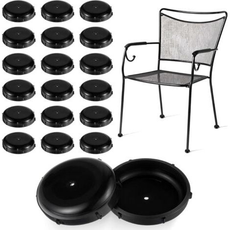 Lot de 20 capuchons ronds en plastique pour pieds de meubles de terrasse, pieds de chaise en fer forgé, pour tables et chaises en métal, protection du sol, 3,8 cm (1/5)