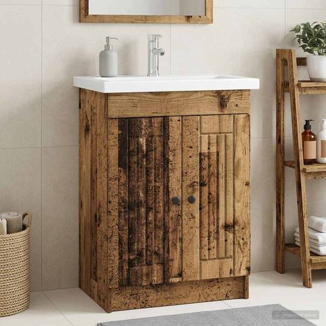 vidaXL Mobiletto da bagno sotto il lavello Legno antico