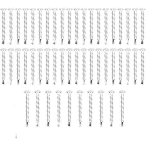 Lot de 50 vis autoperceuses tête ronde en acier inoxydable 304, modèle M4.2x38, pour remplacement et fixation (1/5)