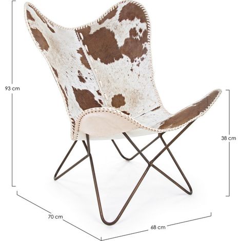 Poltrona "Buffalo" per interno, Struttura In Acciaio, Rivestimento Seduta In Vera Pelle 68 x 70 x 93h cm -Marrone (1/5)