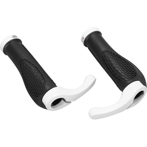 Ergonomischer, rutschfester Fahrradlenker mit weißem Lenkerende (1/5)
