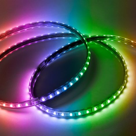 Striscia da 60 LED/M 10W SMD5050 220VAC IP65 RGB x1M 40.000H  [HO-220-60-50-RGB]