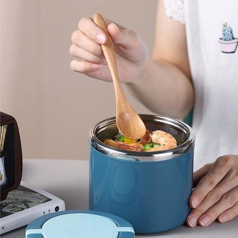 Thermobehälter mit Griff 1000 ml Edelstahl Warmhaltebehälter für Speisen und Kinder Thermo-Lunchbox Lebensmittelbehälter Wärmebox Suppen für (1/5)