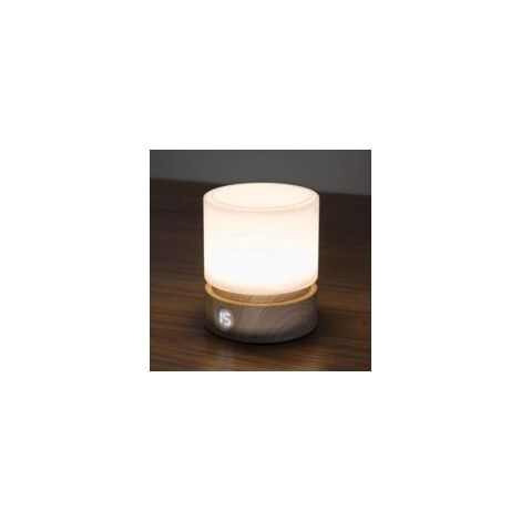 Luce notturna con timer, piccola lampada da comodino, luce notturna a LED per bambini, luce notturna per neonati, effetto legno, dimmerabile, a batteria, ricaricabile - Crezuo