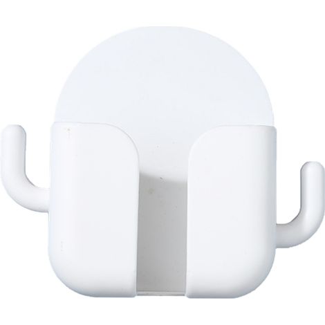 Support mural autocollant pour téléphone, organiseur de rangement mural blanc, fixation adhésive, accessoire de rangement pour téléphone (1/4)