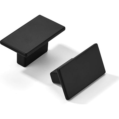 Due pomelli quadrati in zinco nero per mobili, adatti a cassetti e armadi. (1/4)