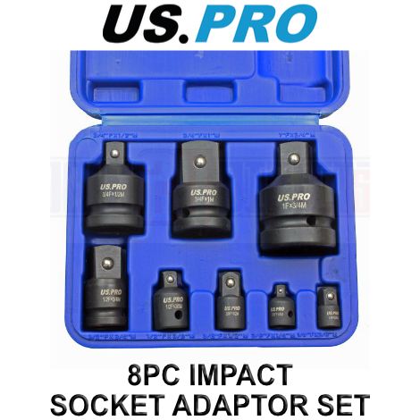 US PRO IMPACT SOCKET SET 8PC 1/4"" 3/8"" 1/2"" 3/4"" 1"" REDUCER ADAPTOR 3477 (1/4)