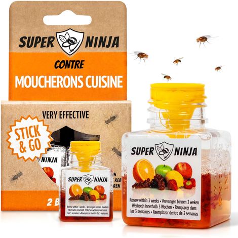 Super Ninja Pièges Anti Moucherons d'Intérieur Cuisine, Lot de 2 (1/5)