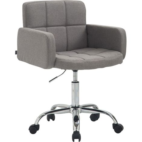 Sgabello da lavoro sedia da ufficio con struttura in tessuto grigio con 5 ruote in metallo cromato 100003232