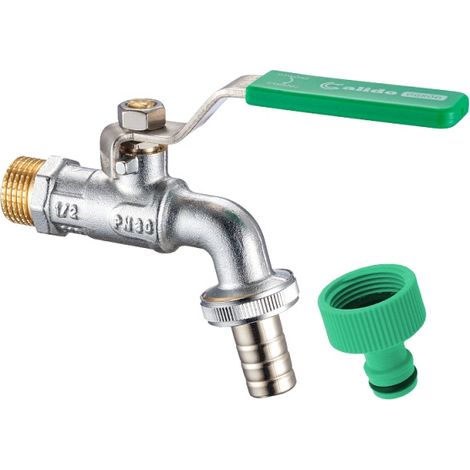 Válvula de bola Calido de 1/2" x 3/4" x 15+ conector rápido, PN30 (1/2)