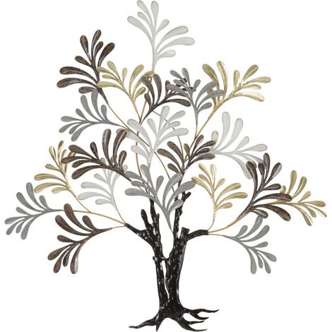 Pannello da parete Albero Lixy in ferro, albero scultoreo multicolore (1/5)