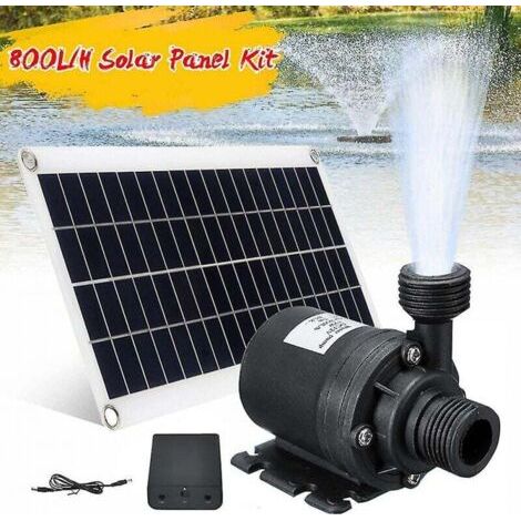 Pompe à eau solaire 50 W 800 l/h 12 V CC pour fontaines de jardin - faible niveau sonore (1/3)