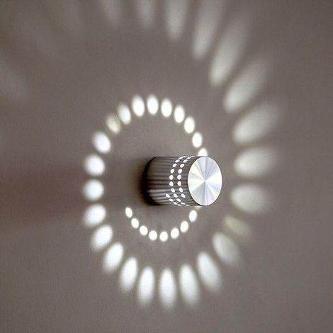 Applique murale spirale, applique LED moderne 3W pour chambre, couloir, bar, café, salon (lumière blanche) [Classe énergétique A+] (1/5)