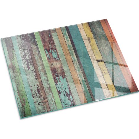 Plaque Rectangulaire de sol en verre trempé sous cheminée protection parquet et plancher Planches dans différentes nuances 80x60 cm (1/5)