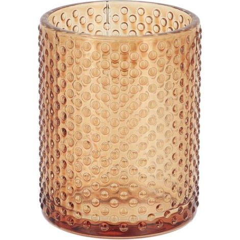 Vaso redondo de cristal con diseño de puntos - smoke - Tendance