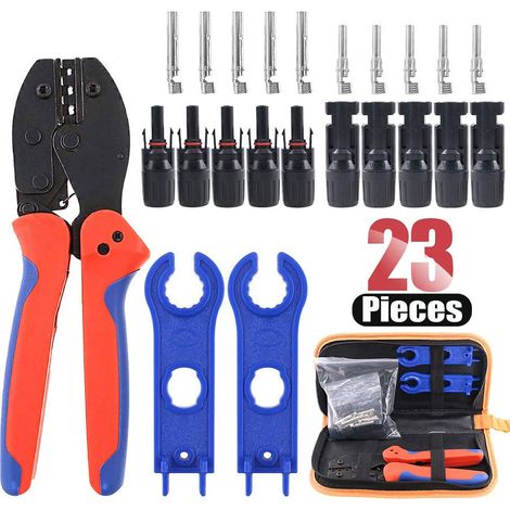 Solar-Crimpwerkzeuge, 23-teiliges Crimpwerkzeug-Set, MC4-Solarkabelstecker, 2,5 bis 6 mm², Solar-Crimpwerkzeuge für Solarpanel-PV-Kabel