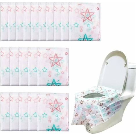 20 Pcs Protege Toilette Jetable Protection WC Housses Siège de Toilettes Emballage Individuel Portable pour Toilettes Publiques Voyage Enfant (1/5)
