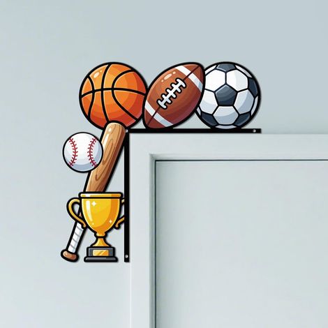 Balles de sport Fleurs Décoration Cadre Porte, Déco Murale Métal (1/5)