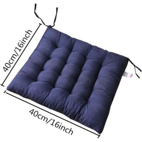 Set di 4 cuscini per sedia quadrati, 40 x 40 cm, cuscino per seduta, decorazione per interni, cuscino imbottito, comodo e colorato - Ideale per interni ed esterni (4 blu scuro) (1/4)