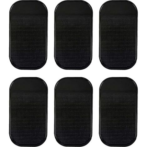 Tapis Anti-Dérapant Pour Tableau De Bord - Gel Nano En PU Lavable Réutilisable - 14 x 8 cm - Pour Téléphone Portable Clés Lunettes - Lot De 6 (1/5)