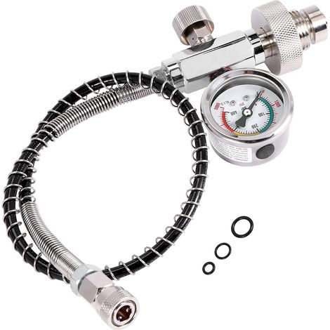 Adaptateur pour station de remplissage d'air PCP pour bouteilles de plongée avec adaptateur G5/8 DIN et 50 cm (1/5)